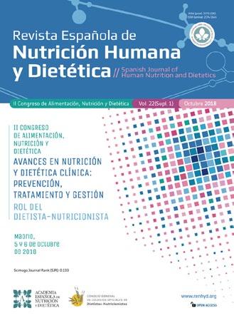 					Ver Vol. 22 (2018): (Supl 2) II Congreso de Alimentación, Nutrición y Dietética. Avances en Nutrición y Dietética Clínica: Prevención, Tratamiento y Gestión - Rol del Dietista-Nutricionista
				